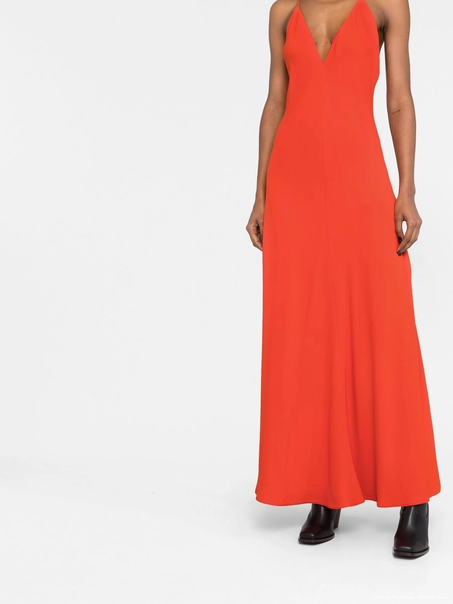 Affordable dress Stella V-neck McCartney floor-length Women 0703